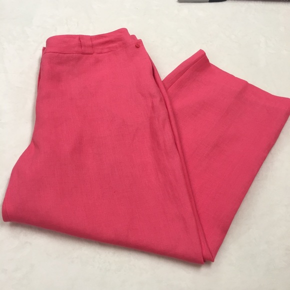 Talbots Pants - Talbots Irish Linen Pink Capri Crop Pants Size 14